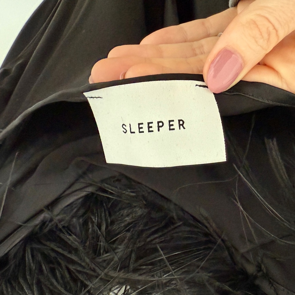 Sleeper Boheme slip dress with feathers in black • size S - Picture 6 of 8